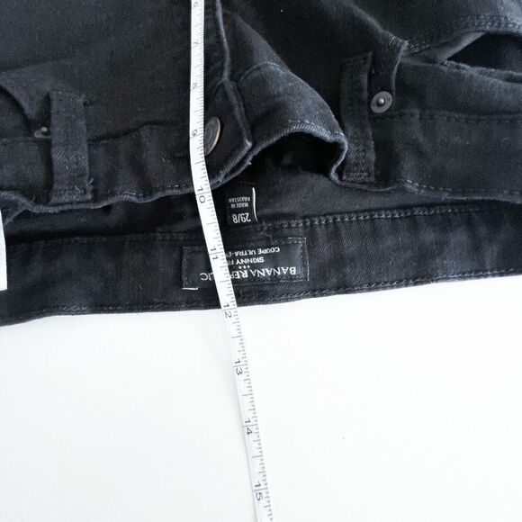 Banana Republic Women's Skinny Fit Denim Jeans Fade Resist Black Wash Size 29 - Picture 10 of 10
